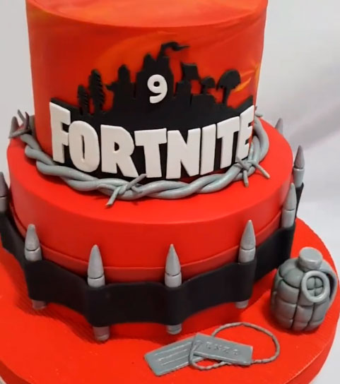 Presentación pastel de Fortnite